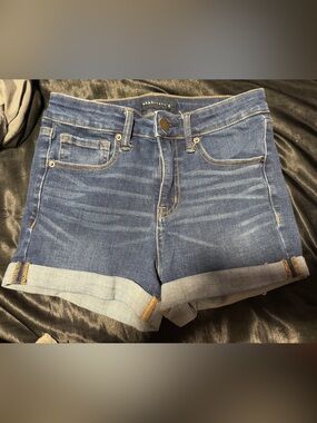 Aeropostale Dark Blue Cuffed Denim Shorts